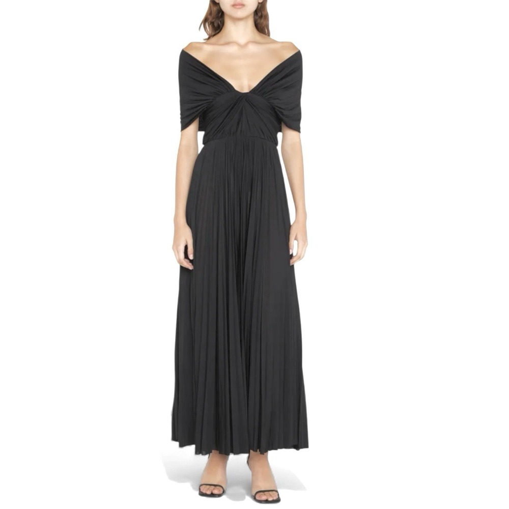 Brandon Maxwell Off-the-Shoulder Draped Jersey Maxi Dress Sz 10 NWT $2580
